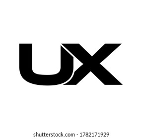 Modern Initial Logo 2 Letters Black Simple UX