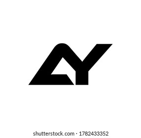 Modern Initial logo 2 letters black simple AY