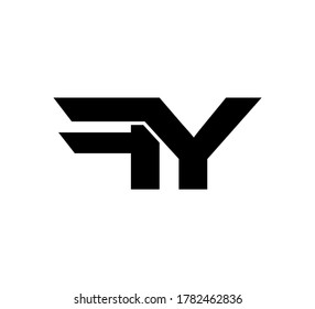 Modern Initial logo 2 letters black simple FY