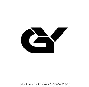 Modern Initial logo 2 letters black simple GY