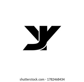 Logo inicial moderno 2 letras negro simple JY