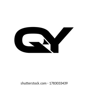 Modern Initial logo 2 letters black simple QY