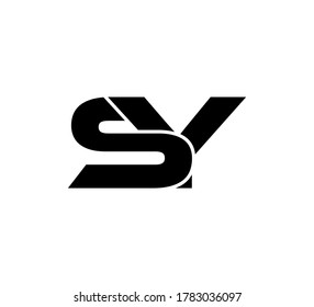 Modern Initial logo 2 letters black simple SY