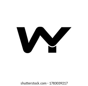 Modern Initial logo 2 letters black simple WY