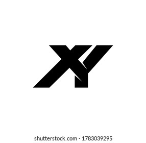 Modern Initial logo 2 letters black simple XY