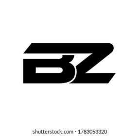 Modern Initial logo 2 letters black simple BZ