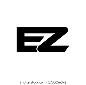 Modern Initial logo 2 letters black simple EZ