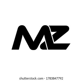 Modern Initial logo 2 letters black simple MZ