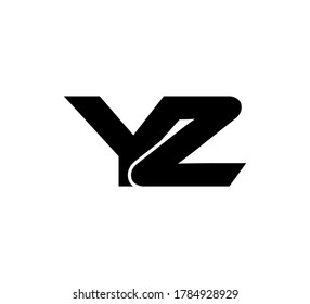 Modern Initial logo 2 letters black simple YZ