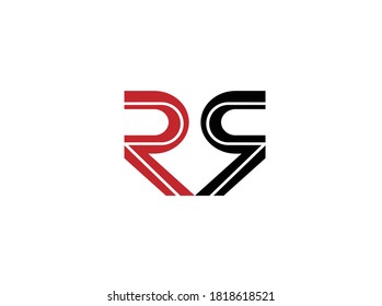 Modern Initial logo 2 letters and  red, black letter RR simple vector illustration design
