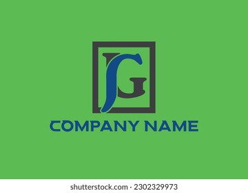 Modern Initial Logo 2 Buchstaben schwarz, einfach JG