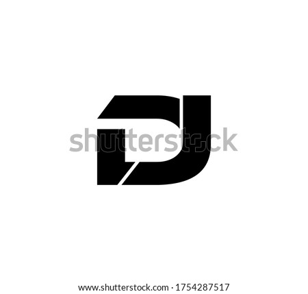 Modern Initial logo 2 letters black simple DJ