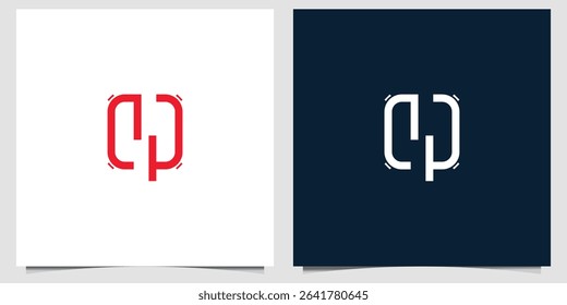 Modern Initial Logo Design with Rounded Shapes and Contrasting Backgrounds