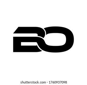 Modern Initial logo. Letters black simple BO