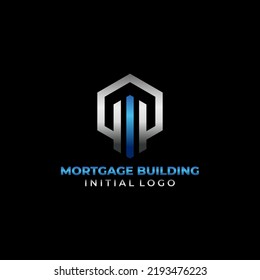 modern initial logo for mortgage and building