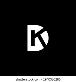 Modernes anfängliches Logo für DK-Buchstaben, Vektorgrafik