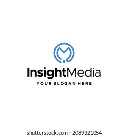 Modern initial M INSIGHT MEDIA logo design