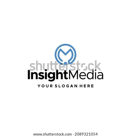 Modern initial M INSIGHT MEDIA logo design