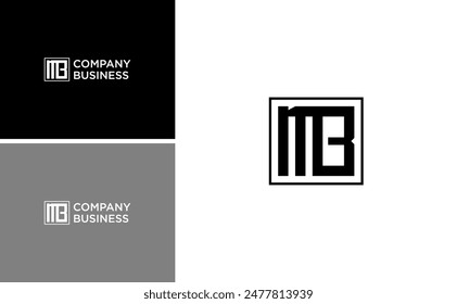 modern initial MB letter logo design vector with square template