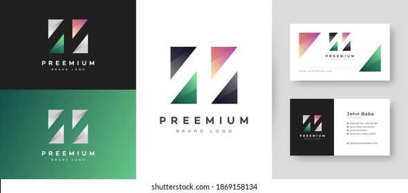 Logotipo moderno inicial de carta N con plantilla de vectores de diseño de tarjetas de visita premium para su empresa