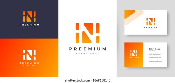 Modern Initial N Letter Logo With Premium Business Card Design Vector Template for Your Company Business