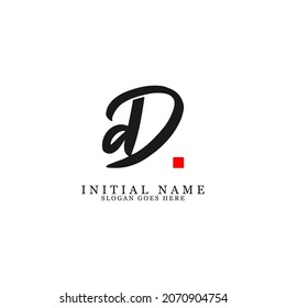Modern Initial name DD logo design, Double D letter name logo vector illustration