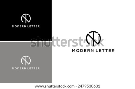 modern initial NT or TN logo vector with circle template