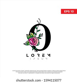 modern initial number 0 floral logo. simple icon, template design