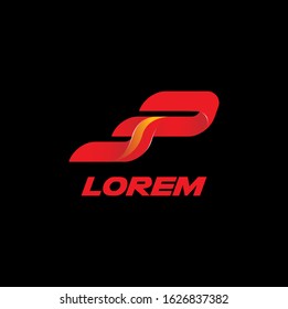 modern initial red color logo design 