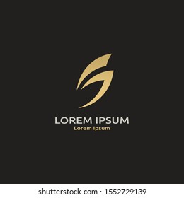 Modern initial S logo icon design template. Gold color effect