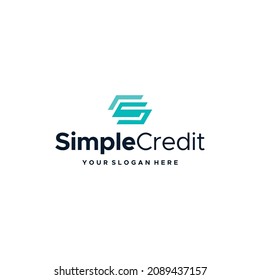 Diseño del logotipo S SIMPLECREDIT inicial moderno