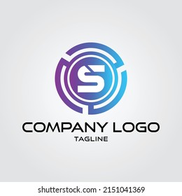 Moderno primer vector del logotipo inicial de S Tech