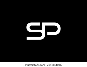 Inspiración moderna en el diseño del logotipo inicial del SP. Diseño de plantilla de logotipo SP de carta inicial