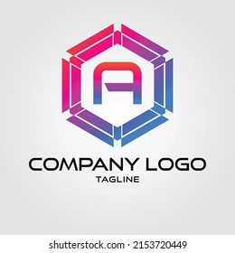 Modern initial a Tech Initial logo vector monogram