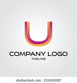 Modern initial U Tech Initial logo vector