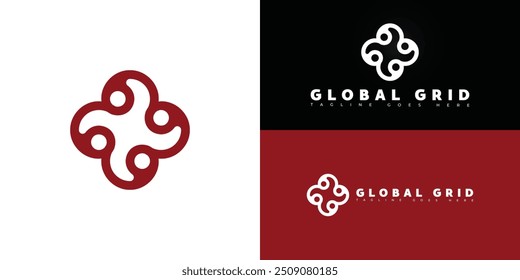 Moderna inicial vetorial letra G ou GG em vermelho isolado em várias cores de fundo. O logotipo é adequado para imóveis residenciais e comerciais de marketing de modelos de inspiração de design de logotipo.