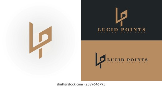 Modern initial vector letter LP or PL logo in gold color isolated on multiple background colors. The logo is suitable for art and design service logo design inspiration templates. 