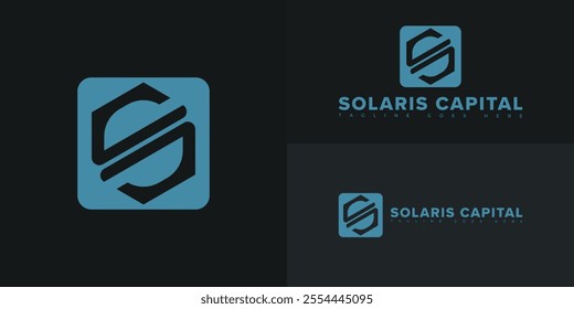 Modern initial vector letter SC or CS logo in blue color isolated on multiple background colors. The logo is suitable for venture capital firm logo design inspiration templates.