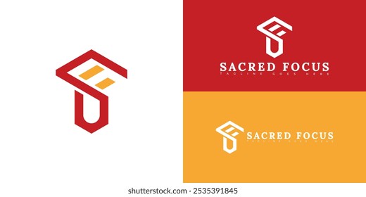 O logotipo moderno inicial de letra de vetor SF ou FS em vermelho isolado em várias cores de fundo. O logotipo é adequado para on-line grief aconselhamento design logotipo inspiração modelos. 