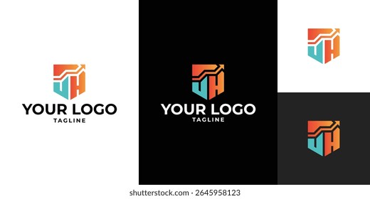 Modern Initial VH Shield Logo Design