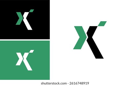 modern initial X logo with futuristic arrow symbol design vector.  masculine brand letter X vector