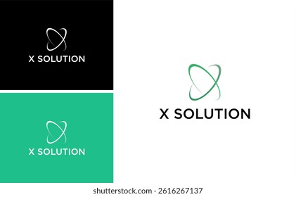 modern initial X logo solution concept with dynamic circle concept vector template