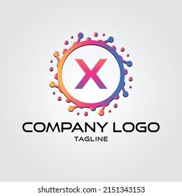 Modern initial X Tech Initial logo vector