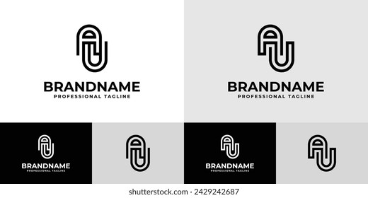 Modern Initials AU Logo, suitable for business with AU or UA initials