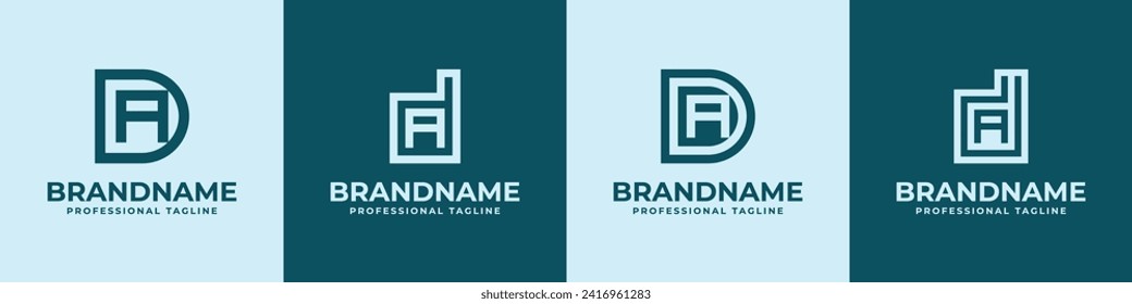 Modern Initials DA Logo, suitable for business with DA or AD initials