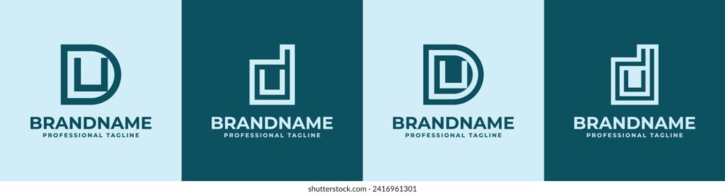 Modern Initials DU Logo, suitable for business with DU or UD initials