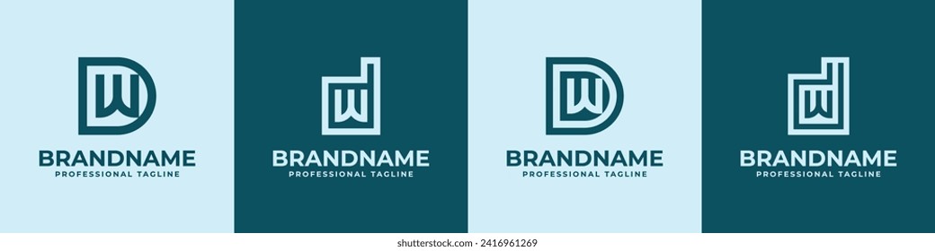 Modern Initials DW Logo, suitable for business with DW or WD initials