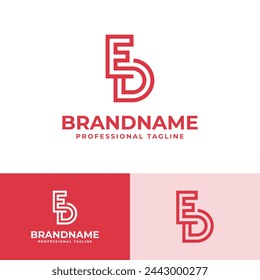 Modern Initials ED Logo, suitable for business with ED or DE initials