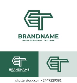 Modern Initials ET Logo, suitable for business with ET or TE initials