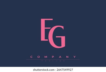 EG Design de logotipo de iniciais modernas. Logotipo de marca com iniciais estilizadas apresentando design arrojado e estética moderna. Ideal para profissionais de marca de negócios ou projetos criativos com foco em minimalista